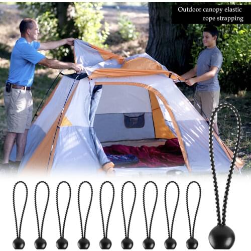 10PCS Tarpaulin Oxford Rope Elastic Strapping Ball Bungee Balls Cord Exercise Fitness Canopy Tarp Elastic Ropes