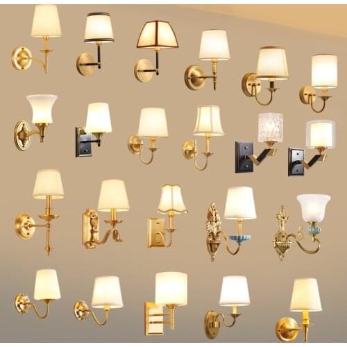 Wanghong American bedroom bedside modern simple living room creative corridor wall lamp