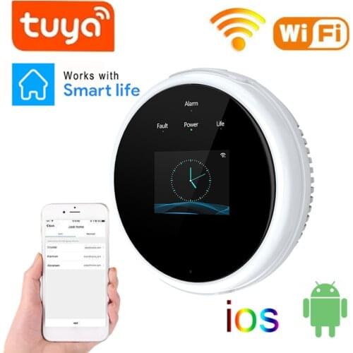 Tuya Wifi Natural Gas Sensor Combustible Household Smart LNG Detector Leakage Sensor Wifi Temperature Detectors For Smart Life