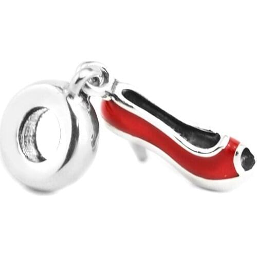 DIY Beads Red Stiletto Dangle Charm Hot Sale Jewelry Fits Original Charms 925 Silver Bracelets Beads For Jewelry Making