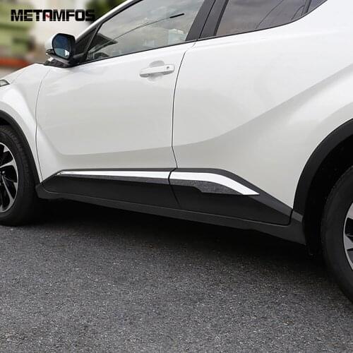 For Toyota CHR C-HR 2016 2017 2018 2019 Chrome Side Door Strip Body Skirt Molding Trim Sticker Exterior Accessories Car Styling