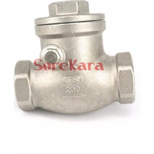 DN15 1/2" BSP Female Thread 304 Stainless Steel Swing Check Valve Non-return One way Valve 229 PSI