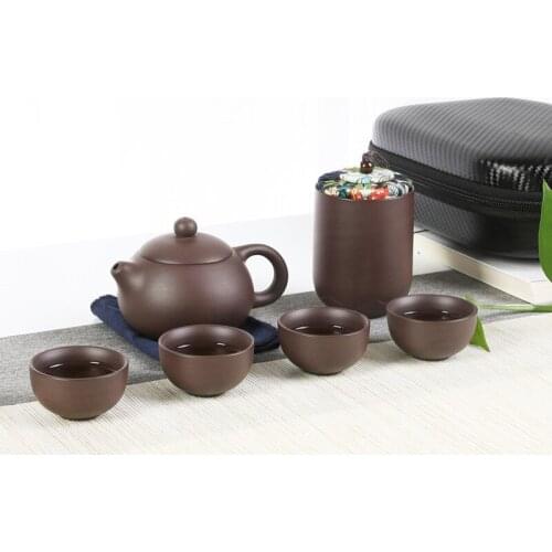 Purple Clay Travel Tea Set Home Kung Fu Tea Set Teacup Teapot Ceramics Tea Making Utensils Outdoor Portable Tea Making Utensils