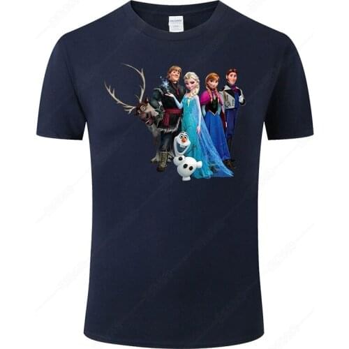 Disney Anime Frozen T Shirt Men Women Fashion Summer Cotton Tee Casual Short Sleeve Harajuku Tshirt Cool Printed Tops J15
