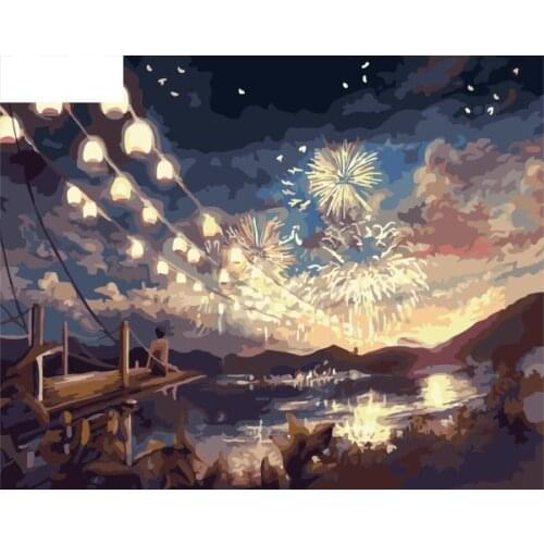 Lantern Paintings By Numbers DIY Pictures Oil Coloring By Numbers Set Gift Drawing By Numbers Canvas Decor New Arrivals