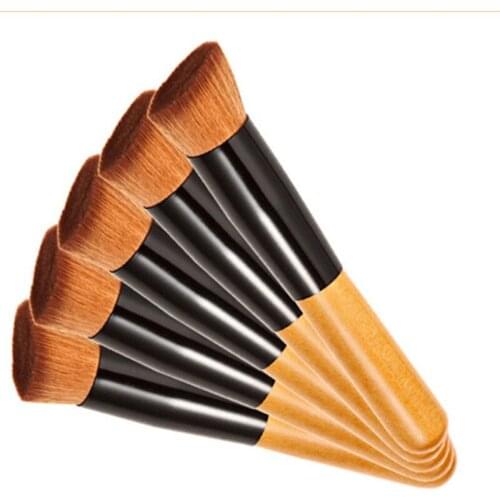 New Professional Bamboo Foundation Brush Liquid Foundation Blush Powder Concealer Blush Angled Flat Top Base Liquid Cosmetics