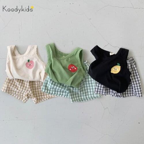 Koodykids Summer Baby Boys Girls Quality Clothes Set 2PCS Toddlers Boys Soft Shirts Shorts Sets Sleeveless Shirts Shorts Sets