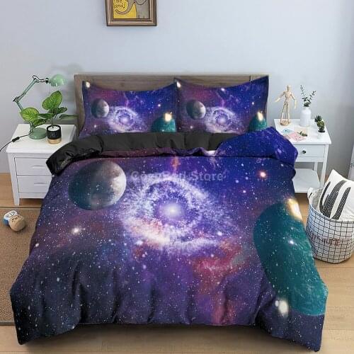 Fantasy Galaxy Bedding Set Modern 3d Duvet Cover Sets Comforter Bed Linen Twin Queen King Single Size Fashion Luxury Universe
