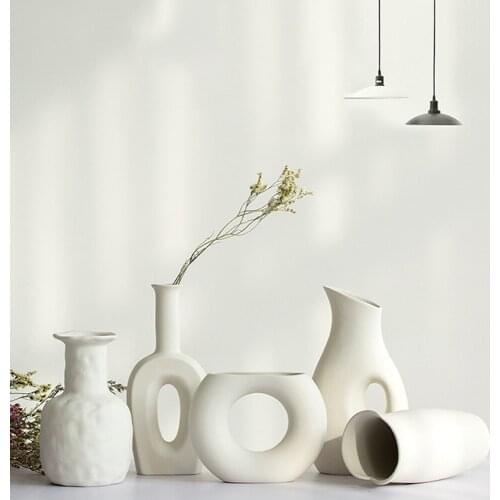 Creative Korean Ceramic Irregular Vase Decoration Dried Flower Plant Arrangement Living Room Home Decorat Ornaments