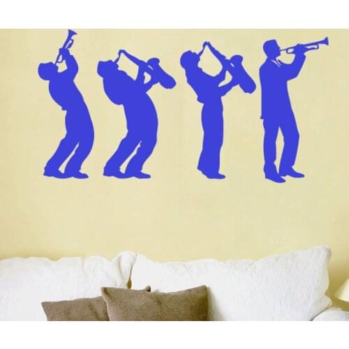 Musician Wall Stickers Music Group Art Design Boys Playing Saxophone Wall Decals home decor living room children bedroom decorat