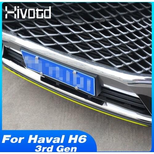 Stainless Steel Front Grille Trim Strips For Haval H6 2021 Accessories Chrome Front Down Grill Decoration Exterior Car-Styling