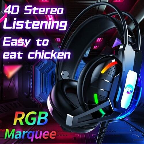 New A12 wired gaming headset with mic RGB lighting stereo heavy bass music headset for desktop laptop Xbox One