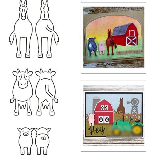 2021 New Farm Animals Metal Cutting Dies For Mould Cut Paper Craft Making Cattle Horse Pig Greeting Card Scrapbooking No Stamps