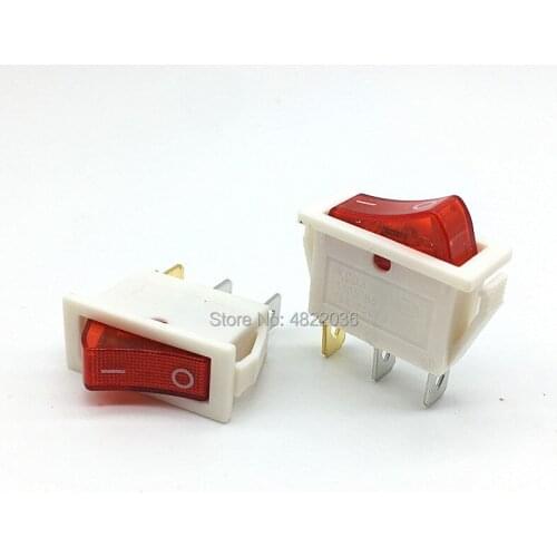 5pcs KCD3 White with led 3Pin ON OFF 16A Electric Pot Switch Accessories Multifunctional Electric Rice Cooker Pan Rocker Switch