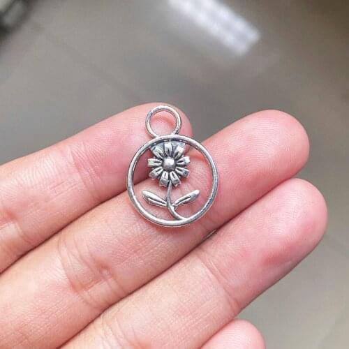 10pcs/Lot 23x18mm Flower Rose Charms Tibetan Silver Color Pendant Fit For Jewelry Making Handmade Accessories Crafts Wholesale