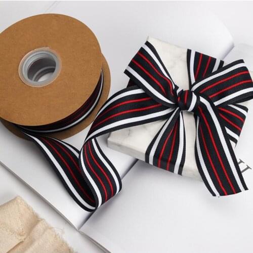 4CM X 18Meters Polyester Stripes Grosgrain Ribbon for DIY Clothing Accessories Handmade Sewing Material Hair Bow Accessories