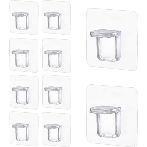 10pcs Furniture Cabinet Shelf Wardrobe Divider Holders Adhesive Pegs Glass Shelf Rest Support Holder Bracket Clip Clamp Peg Pins