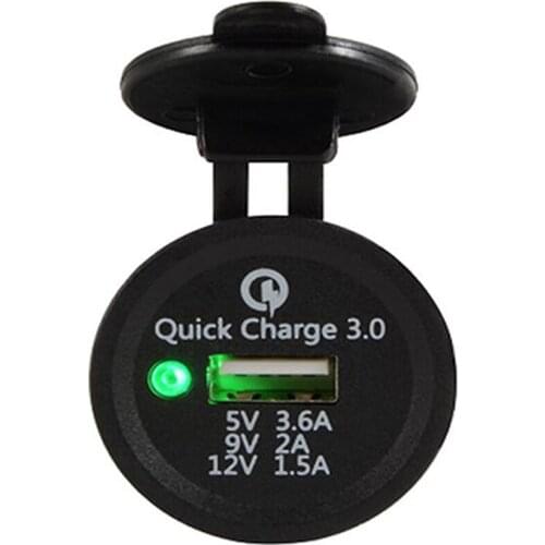 QC3.0 USB Car Charger Adapter 5V 3.6A Voltage/Current Display Auto Vehicle Charger with LED