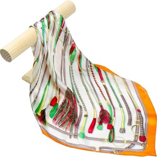 Natural Silk Scarf Women Bandana Female Hair Scarf for Women Silk Neck Scarf Fashion Womens Square Silk Head Scarf Horse Riding
