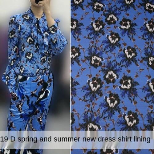 Luxury Brand 100% Polyester Printed Chiffon Fabric Thin See-through Soft Parent-child Clothing Shirt Cloth Fabrics Sewing Meter