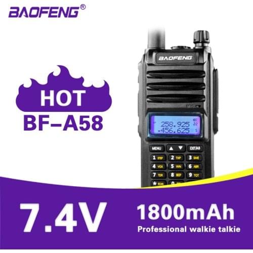 Baofeng Tri Band Walkie Talkie BF-A58S S A58 Enhance 136-174/220-260/400-480 MHz Portable FM Two 2 Way Ham CB Radio Transceiver