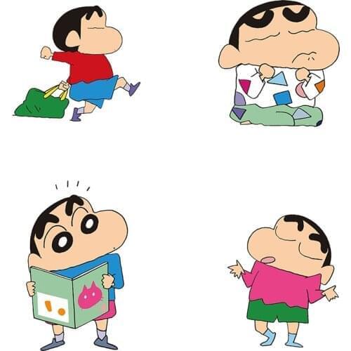 Three Ratels QMH6 Japanese funny cartoon Nohara shinosuke anime car hood sticker laptop decal wall decals