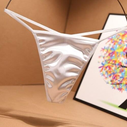 Simple Mens Thong Underwear Panties Sexy Satin Sexy Lingerie Gay Sexy G-string Black White Red M-XXL