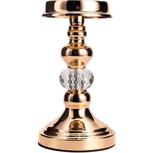 VINCIGANT Pack of 2 Gold Pillar Candlesticks for Church Home Dining Room Table Decoration