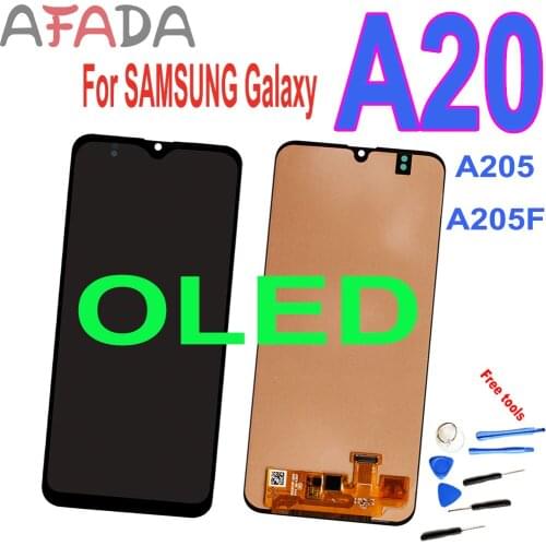 AAA+ OLED For Samsung A20 LCD screen display with touch assembly A205 A205F SM-A205F A205FN LCD Display Touch Screen Assembly