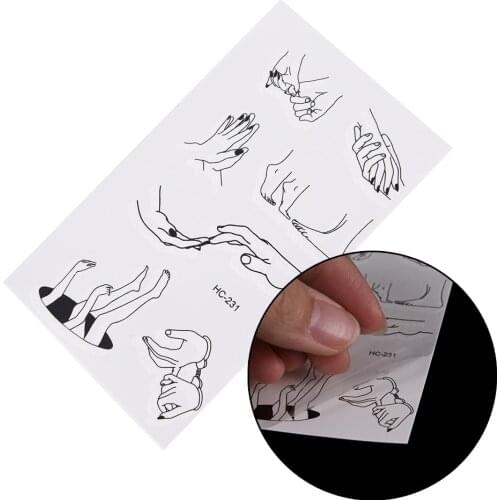 1 Sheet of Temporary Tattoo Sticker Fake Flash Tattoo Sticker Fingers Toes Body Art Sexy Waterproof Temporary Tattoo 10.5x6cm