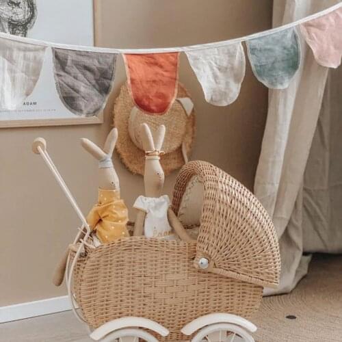 2.6M 12 Flags Brown Non Woven Cotton Wedding Banner Birthday Party Bunting Decoration Nonwoven Pennant Kids Baby Room Deco