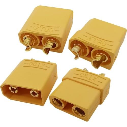 2Pair XT90 XT-90 Plug Male Female Socket Bullet Connector for RC Lipo Battery Controller Toys Quadcopter Parts Yellow