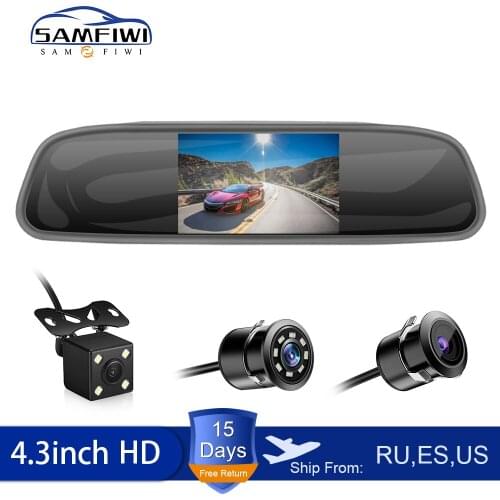 4.3 inch Car HD Rearview Mirror CCD Video Auto Parking Assistance LED Night Vision Reversing Rear View Camera Transparent glass