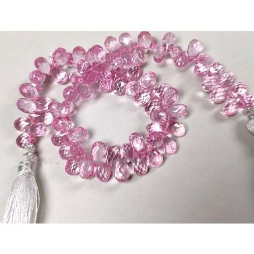 AAA LOOSE BEADS pink/blue purple/sky blue drop faceted 6-8mm wholesale for DIY jewelry necklace 20cm