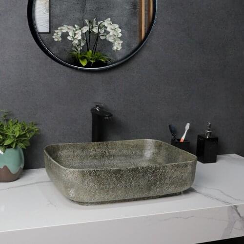 Antique made old frosted dark green ceramic platform basin art basin wash basin washbasin washbasin toilet washbasin