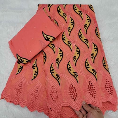 Bazin guinea brocade fabric cotton riche cotton material with french lace 5+2yards/lot african fabrics HLC320 (1)