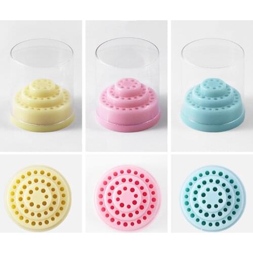 48 Hole Nail Art Grinding Drill Bits Storage Box Electric Manicure Machine Sanding Heads Container Large Bits Display Base