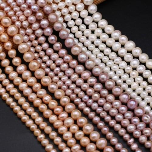 AA+ Top Quality Natural Cultured Pearl Beads Round Polished Loose Bead for Jewelry Making Necklace Bracelet Accessories