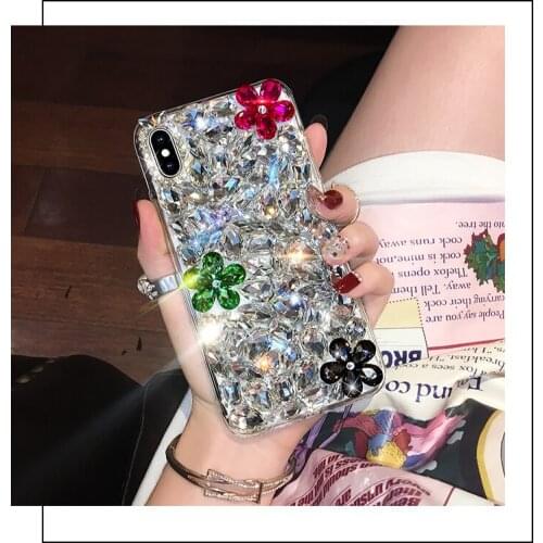 Luxury Fashion Full Bling Diamond Cute Flower Crystal Case Cover For Samsung Galaxy Note 10 9 8 S20 Ultra S10 S10E S9 S8 Plus