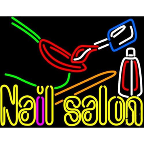 Decorative Light Double Stroke Nail Salon Logo Neon Bulbs Light Signboard Custom Beer Lamp lamps In The Room Handmade Glass Tube