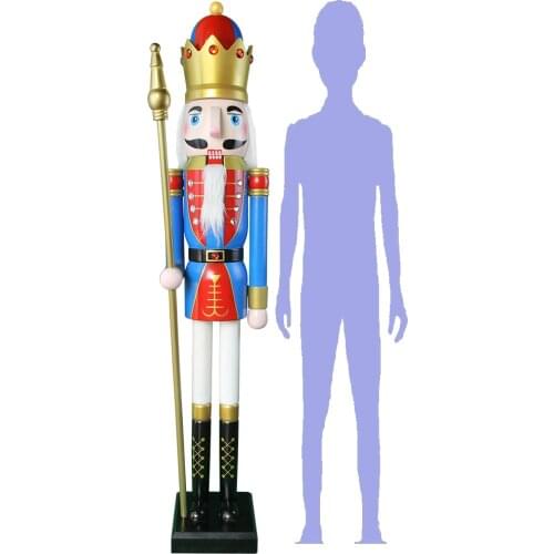 CDL 4feet/120cm/4ft/4foot Life sized large/Giant Red and blue Christmas Wooden Nutcracker King & Soldier Ornament Doll K14
