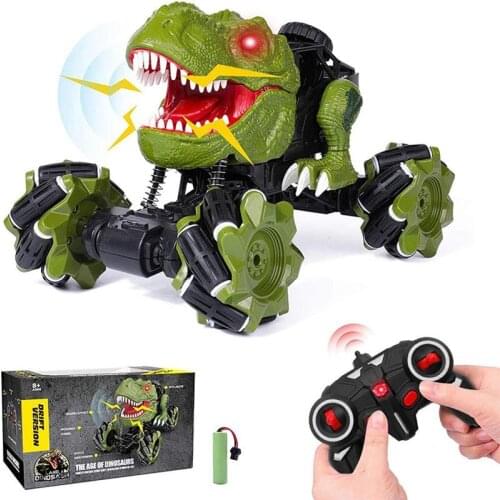 1:18 Monster Trucks For Kids Remote Control Dinosaur Car With Music And Lights 360°Rotation RC Car Toys For Boys Birthday Gift