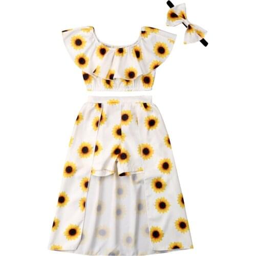 1-5Y Baby Clothes 2020 Summer Toddler Kid Baby Girl Clothes Floral T Shirt Tops Short Skirt 3pcs Outfits