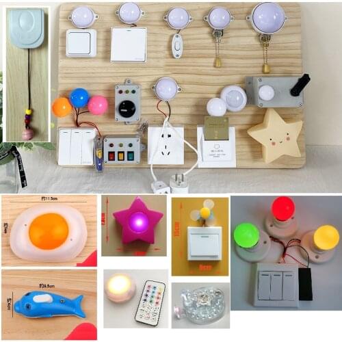 Children 2 3 Years Busy Board Homemade DIY Accessories Montessori Material Plug Socket Switch ButtonLock Activity Sensory toy