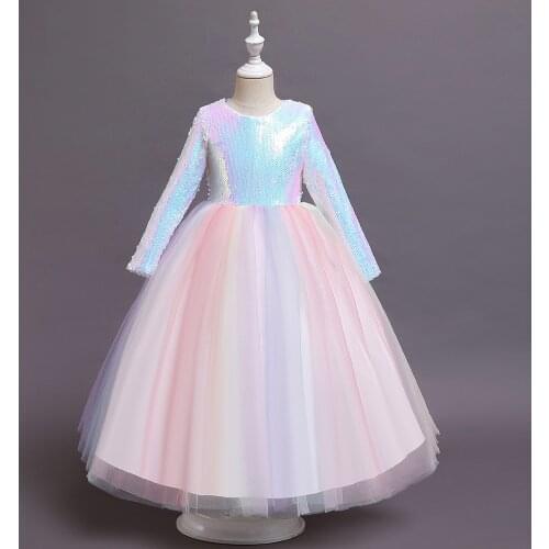 Teen Dresses Kids Clothes Girls Wedding Dress Clothes For Girls 12 13 14 Childrens Clothing Girls Catwalk Sequin Princess Dress