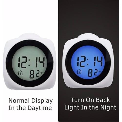 Home Projecting Alarm Clock Large Display Time Date Temperature Projector Digital Colorful Backlight Table Clock