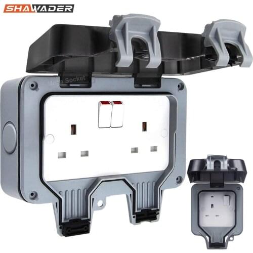 Electrical Wall Socket Waterproof Outdoor 13Amp Storm Switched 1/2 Gang UK IP66 Outside Use Masterplug Single/Double Outlets