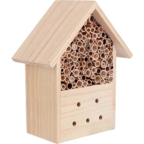 Outdoor Mini Durable Pine Wood Insect House Bee House Shelter Handwork Art Craft Garden Decoration Ornament Reptiles Living Box