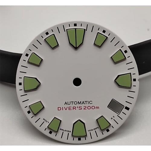 Nh36a calendar luminous single calendar dial green luminous hand surface diameter 28.5mm nh35 dial