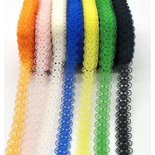 High Quality 10 Yards Lace Ribbon 14MM Width Lace Trim Fabric DIY Embroidered Lace trimmings for Sewing Accessories African Lace